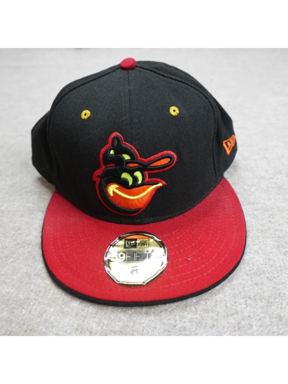 Baltimore Orioles Hat 8 Black Fitted Embroidered 100% Wool Vintage Made in USA